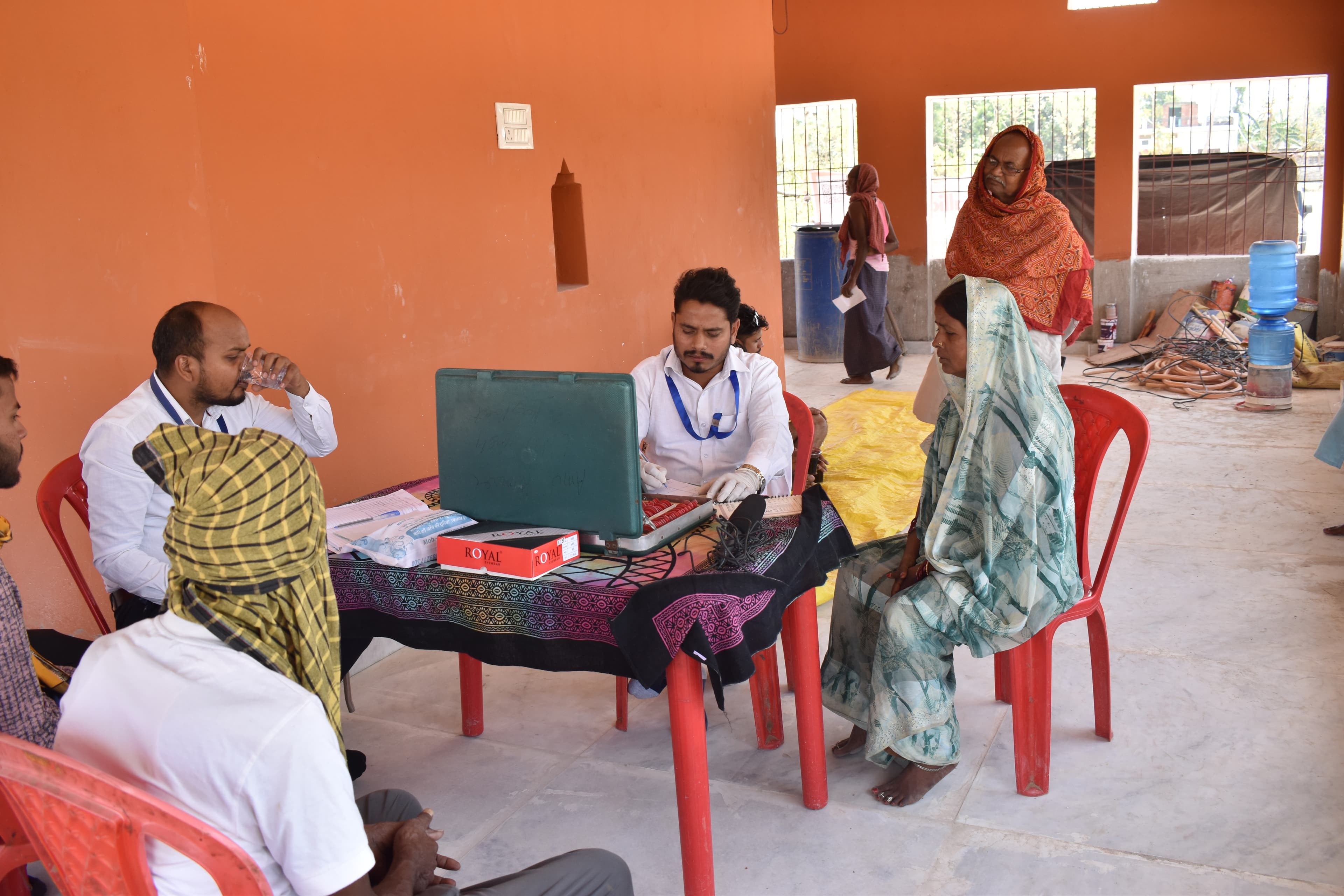 Registration counter at health camp