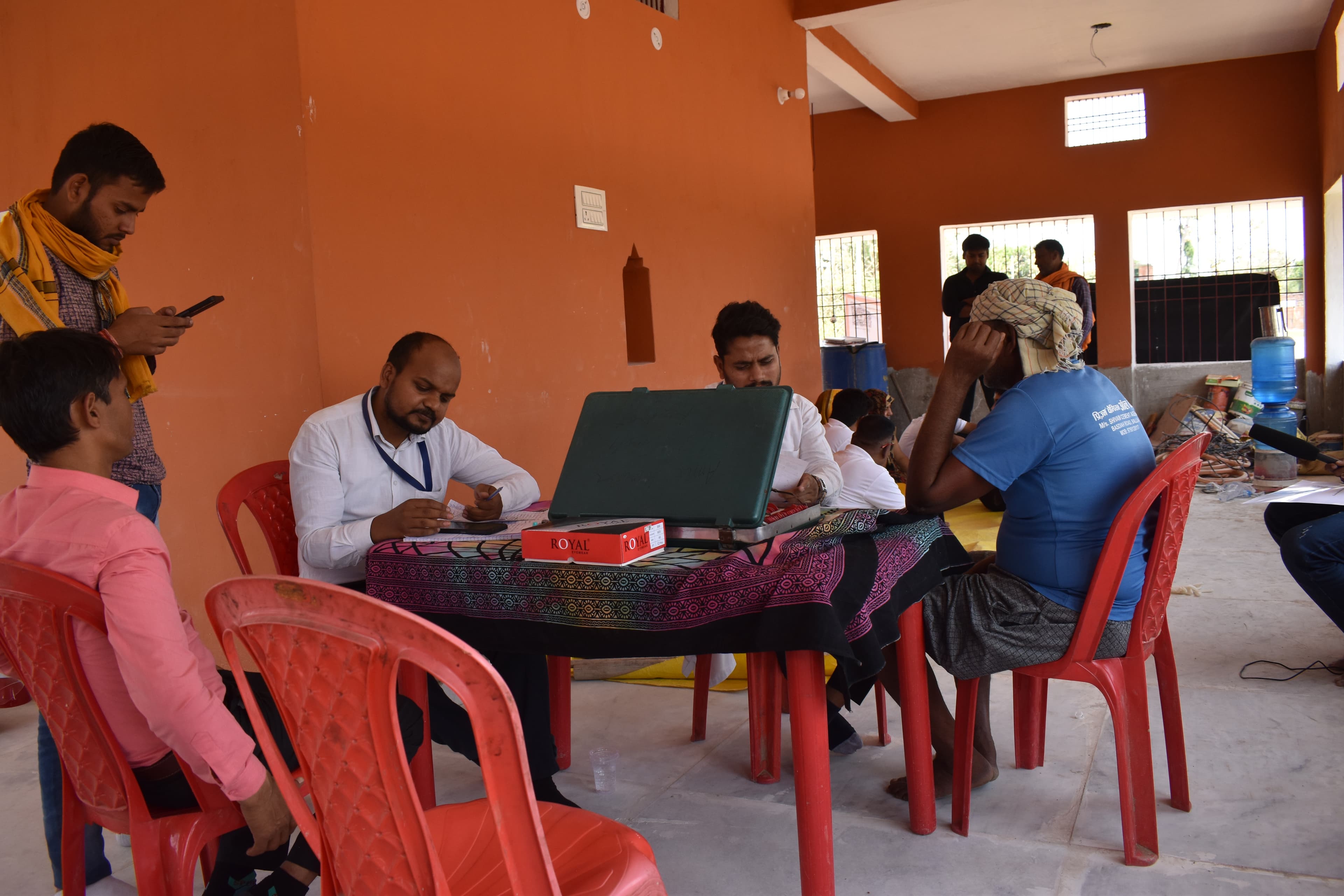 Doctor briefing and community health guidelines speech